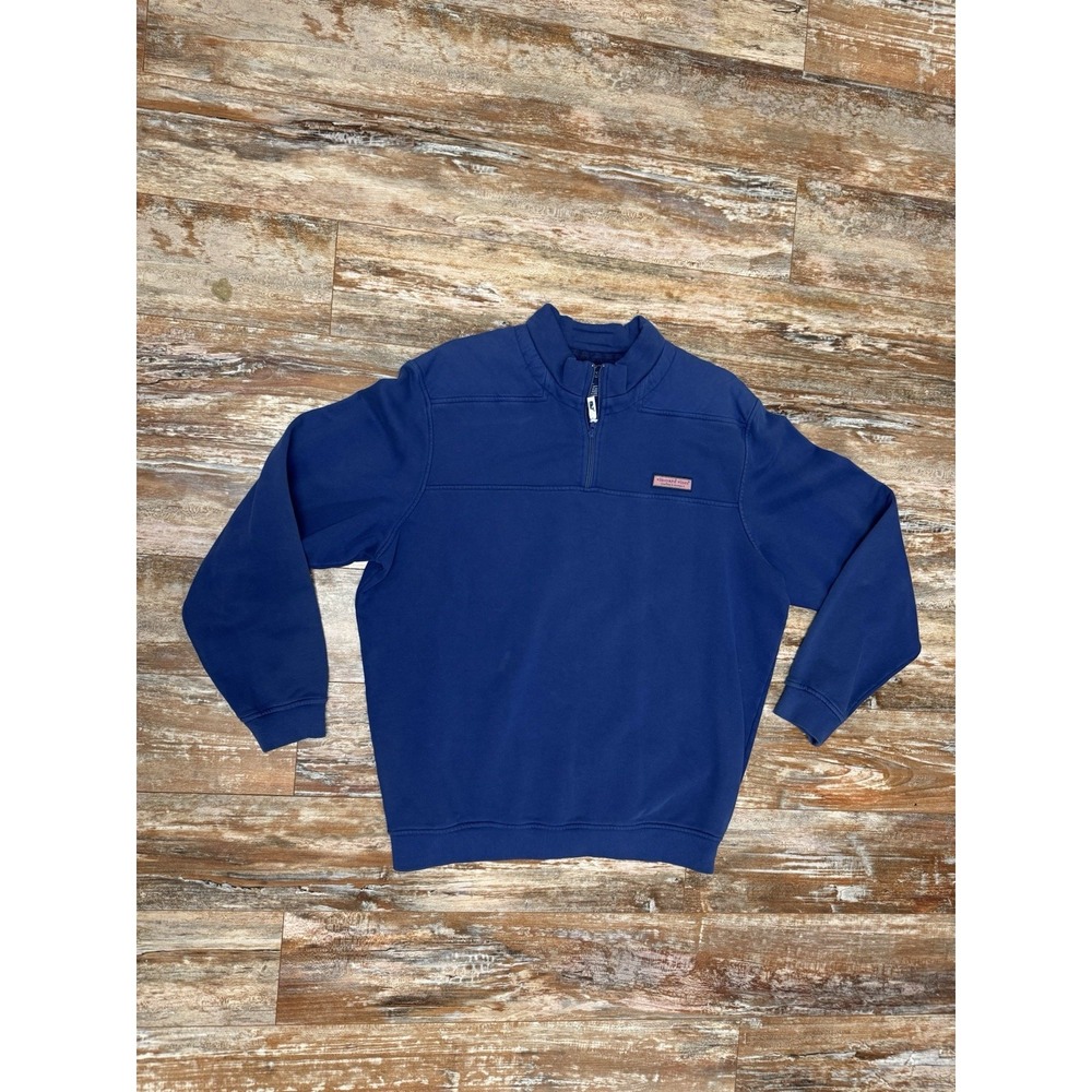 Mens Vineyard Vines Martha's Vineyard Blue 1/4 Zip Sweater Size Large Pullover